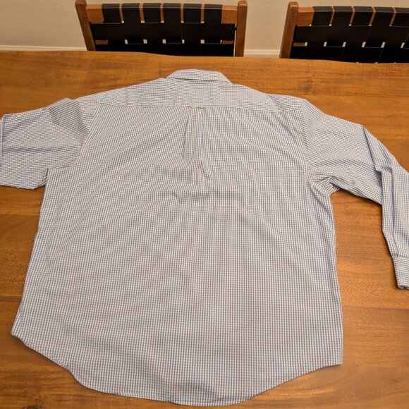 Men's XXL Izod Button Up Blue Checkered Shirt - Picture 6 of 6